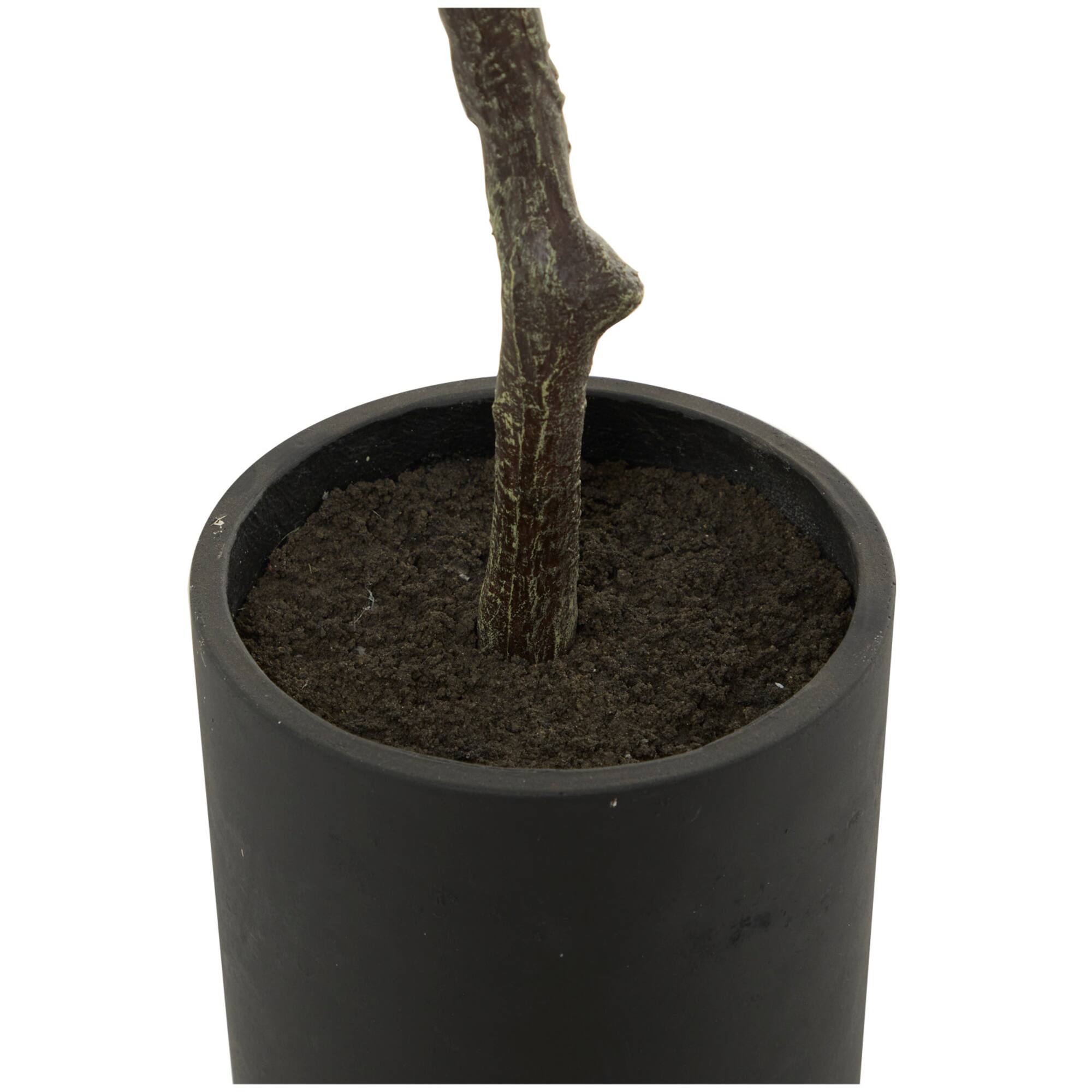 57" Green Faux Foliage Eucalyptus Artificial Tree With Black Plastic Pot